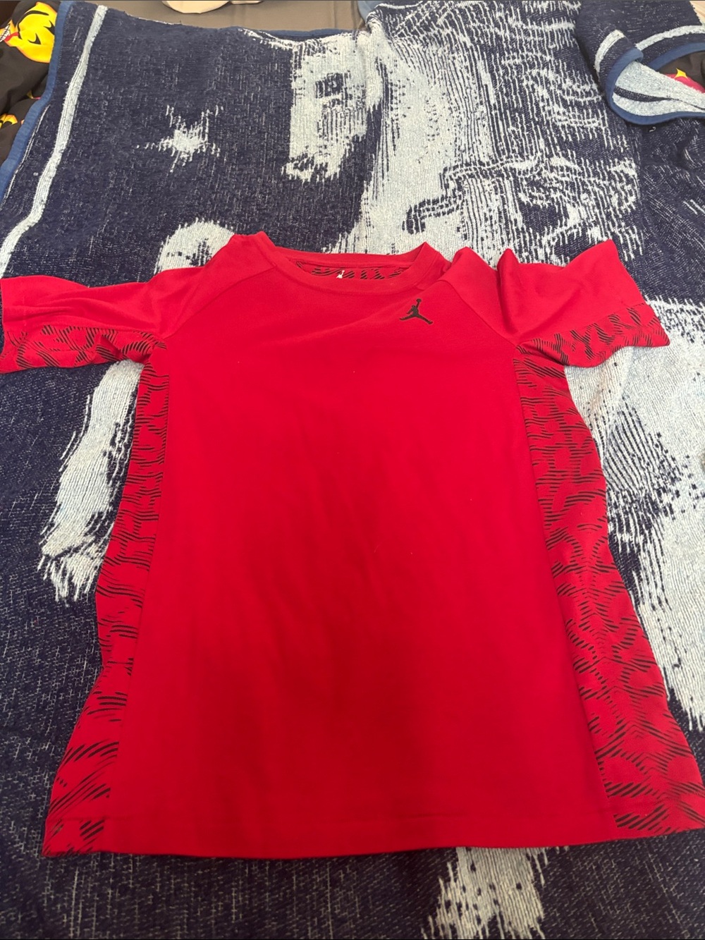 Nike Red Short Sleeve Tee with Black Accents - Kids